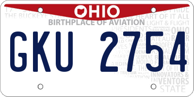 OH license plate GKU2754