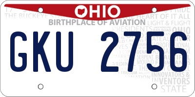 OH license plate GKU2756