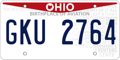 OH license plate GKU2764