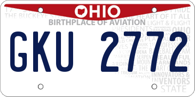 OH license plate GKU2772
