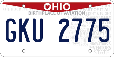 OH license plate GKU2775