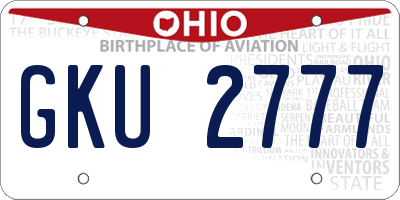OH license plate GKU2777