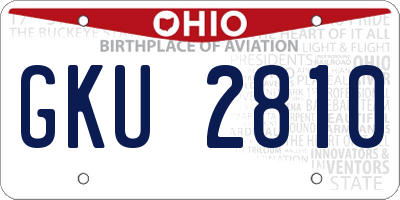 OH license plate GKU2810