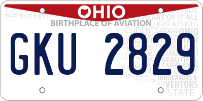 OH license plate GKU2829