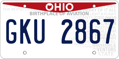 OH license plate GKU2867