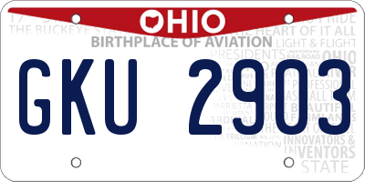 OH license plate GKU2903