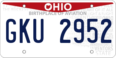 OH license plate GKU2952