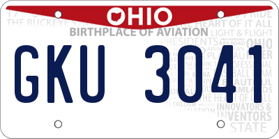 OH license plate GKU3041