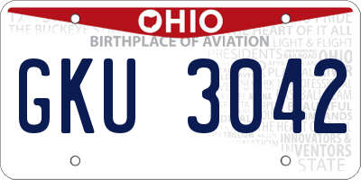 OH license plate GKU3042