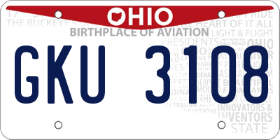 OH license plate GKU3108