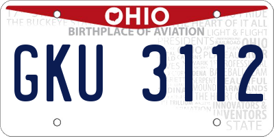 OH license plate GKU3112