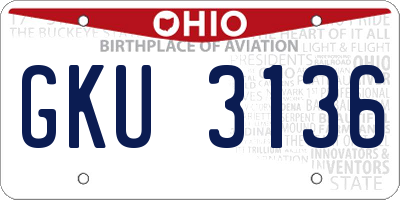 OH license plate GKU3136