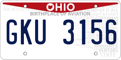 OH license plate GKU3156