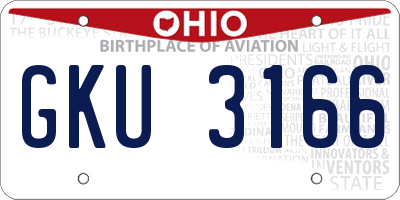 OH license plate GKU3166