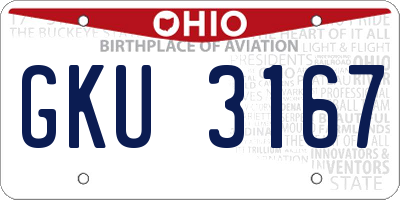 OH license plate GKU3167