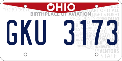 OH license plate GKU3173