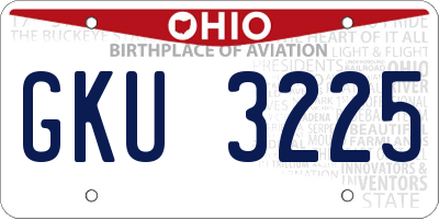 OH license plate GKU3225