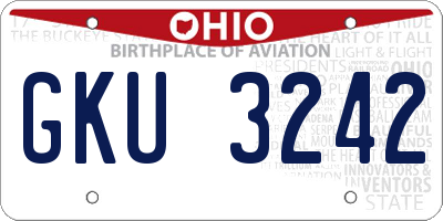 OH license plate GKU3242