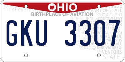 OH license plate GKU3307