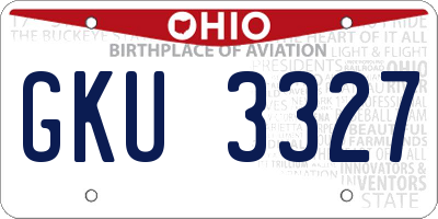 OH license plate GKU3327