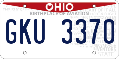 OH license plate GKU3370