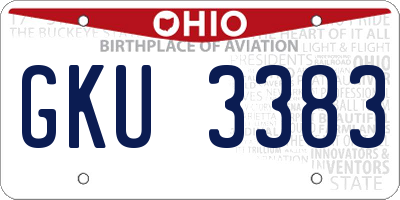 OH license plate GKU3383