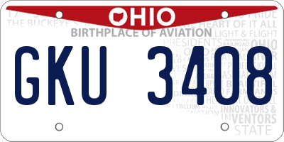 OH license plate GKU3408