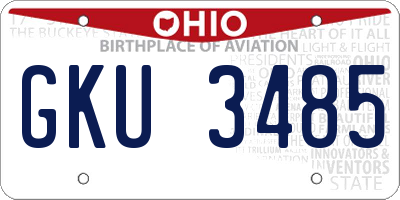 OH license plate GKU3485