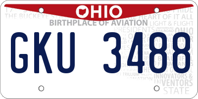 OH license plate GKU3488