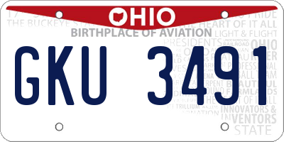OH license plate GKU3491