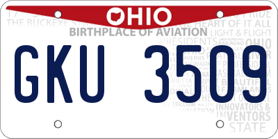 OH license plate GKU3509