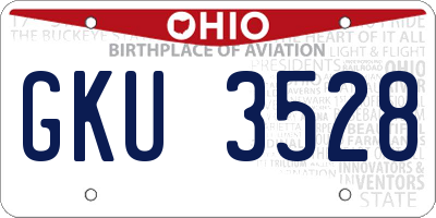 OH license plate GKU3528