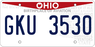 OH license plate GKU3530