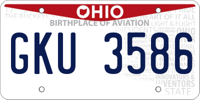 OH license plate GKU3586