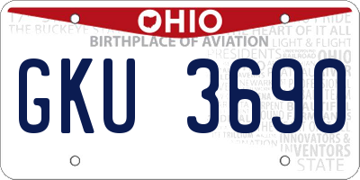 OH license plate GKU3690