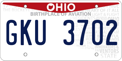 OH license plate GKU3702