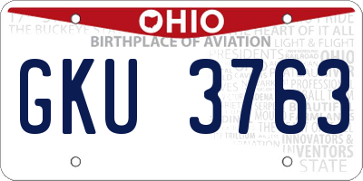 OH license plate GKU3763