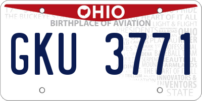 OH license plate GKU3771