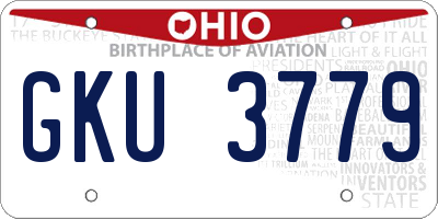 OH license plate GKU3779