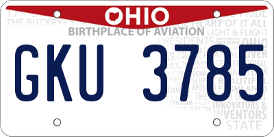 OH license plate GKU3785