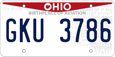 OH license plate GKU3786