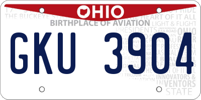 OH license plate GKU3904