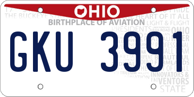 OH license plate GKU3991