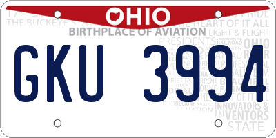 OH license plate GKU3994