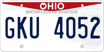 OH license plate GKU4052