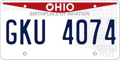 OH license plate GKU4074