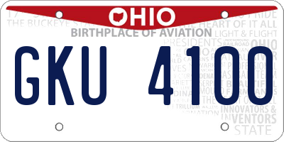 OH license plate GKU4100
