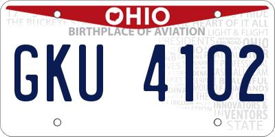 OH license plate GKU4102