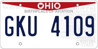 OH license plate GKU4109