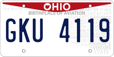 OH license plate GKU4119